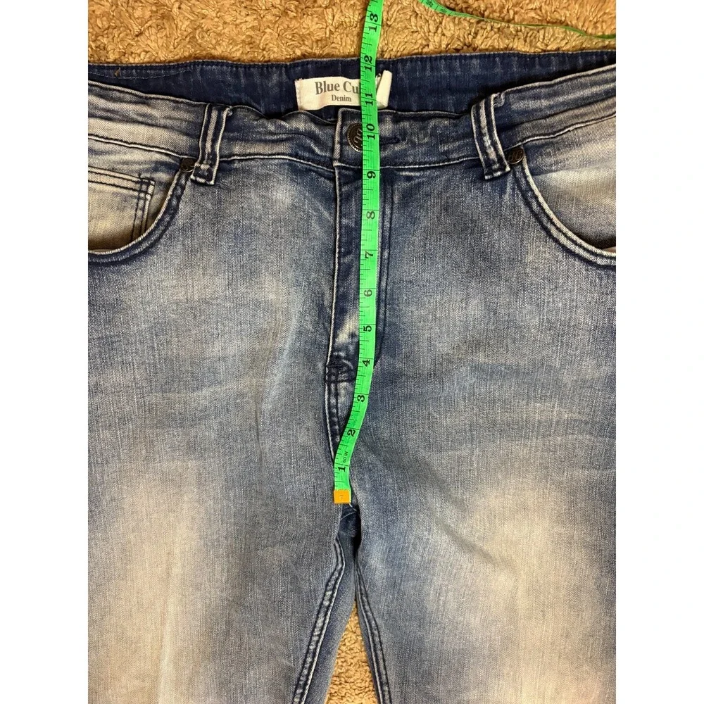 Blue Cult Jeans Men's Size 36 Denim Distressed Mid-Rise tapered Legs Grunge